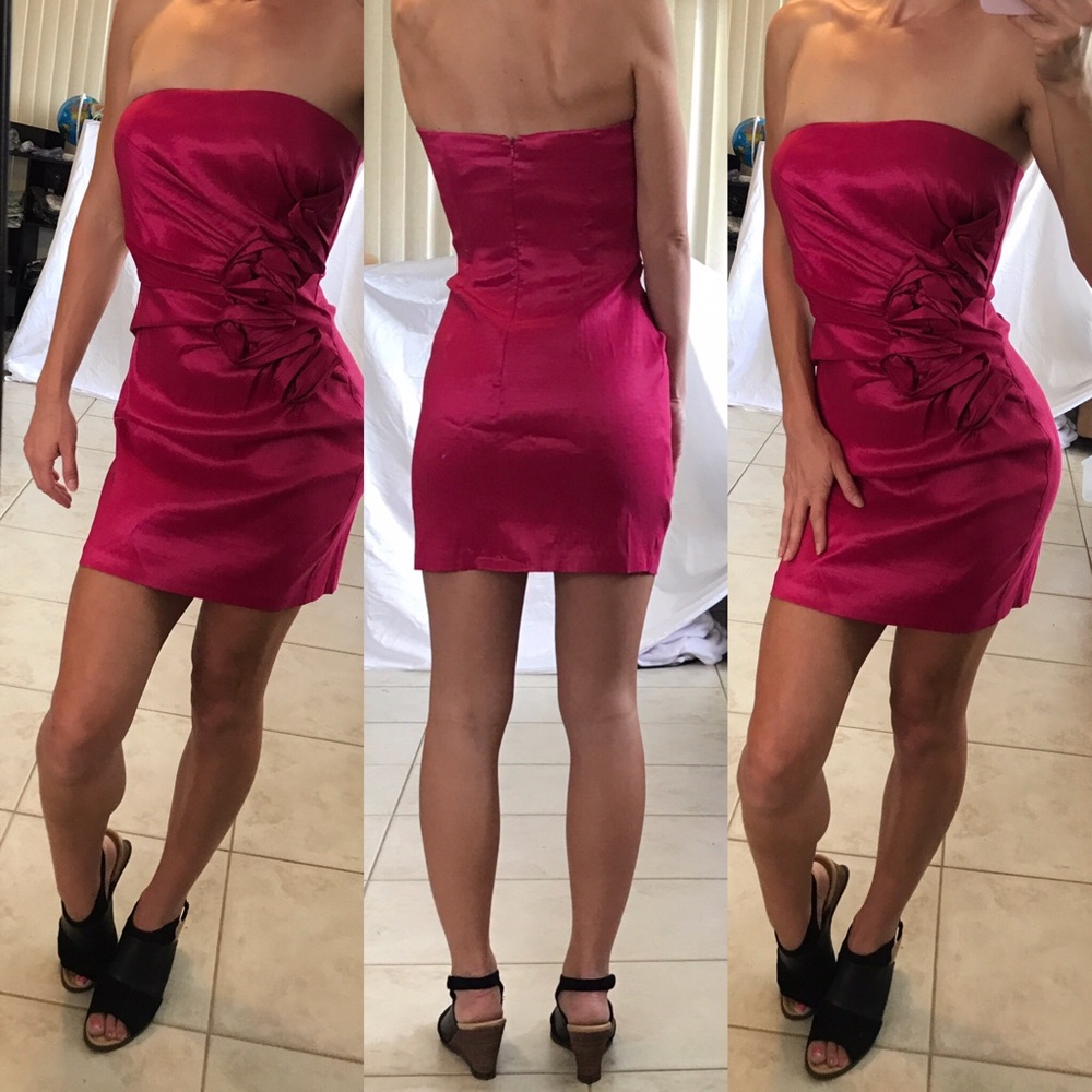 🌺 Jessica McClintock Strapless Formal Mini Dress